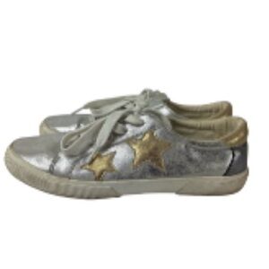 EUC Lane Bryant Silver and Gold Star Sneakers Size 10WIDE